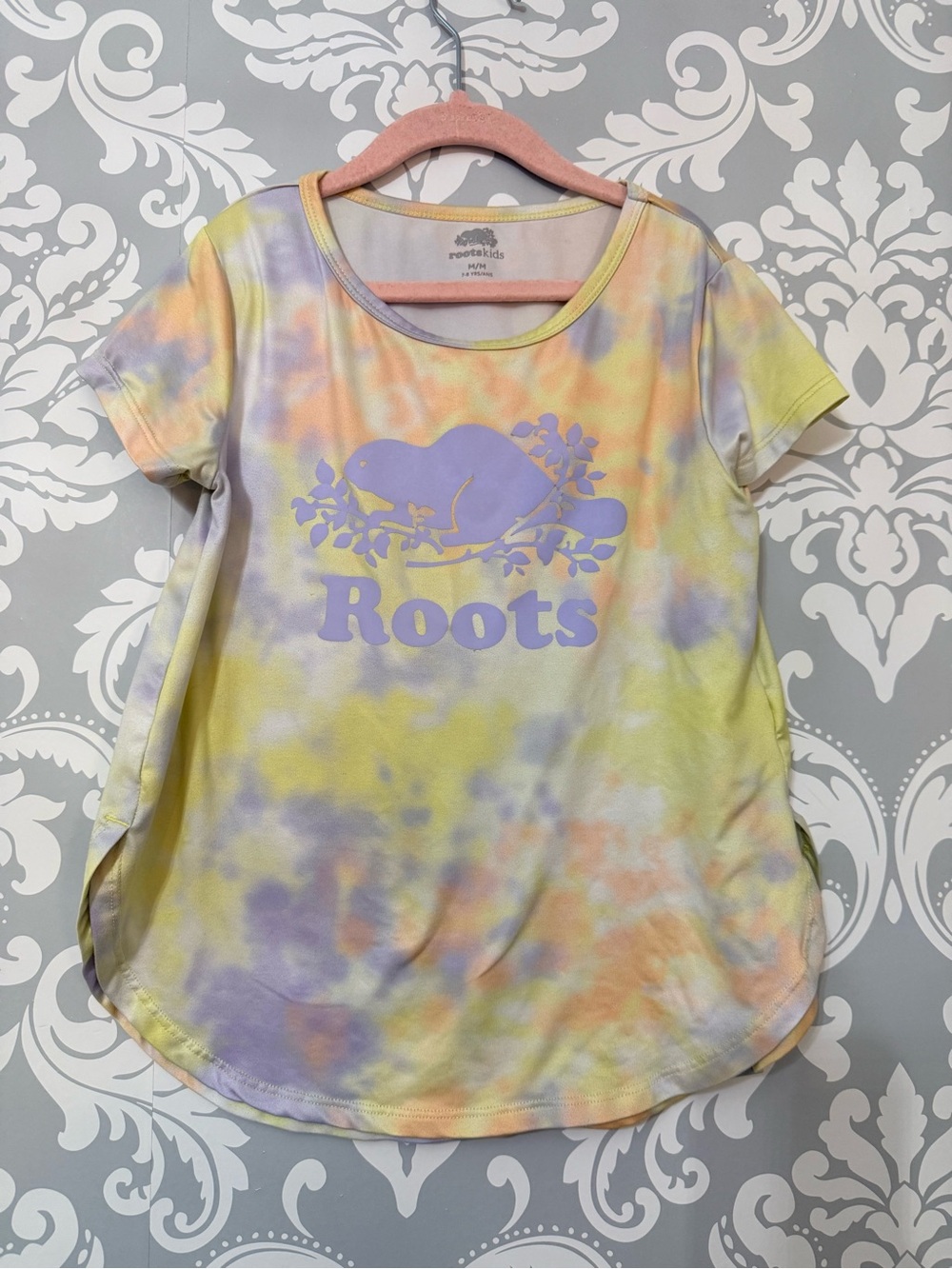 💫4/$25 • Roots Kids Tie-Dye Short Sleeve Tee - Pastel Yellow & Lavender